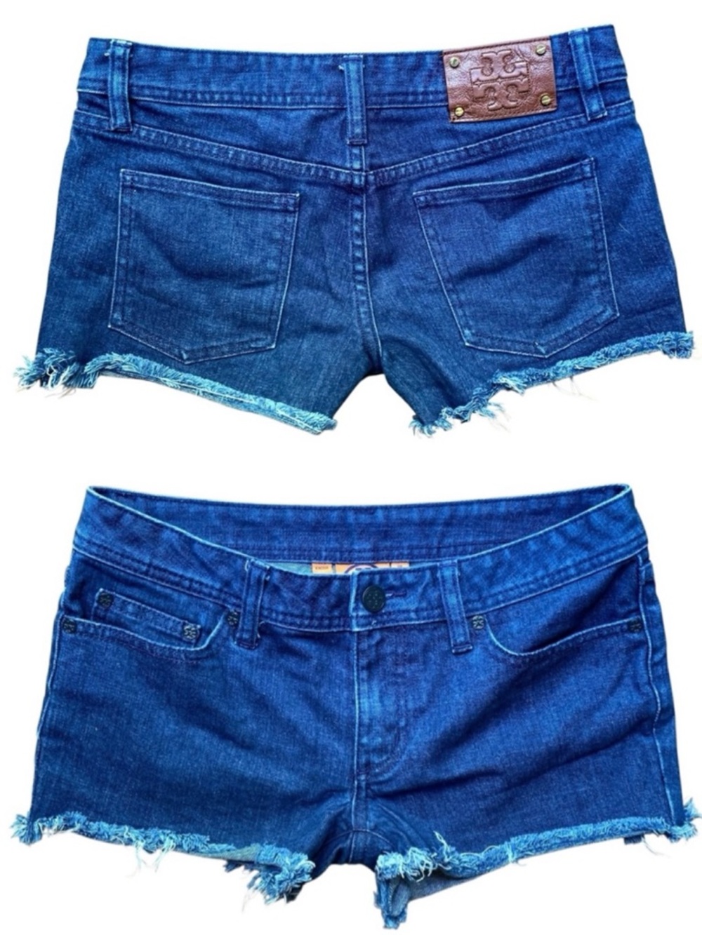 Tory Burch Denim Frayed Shorts